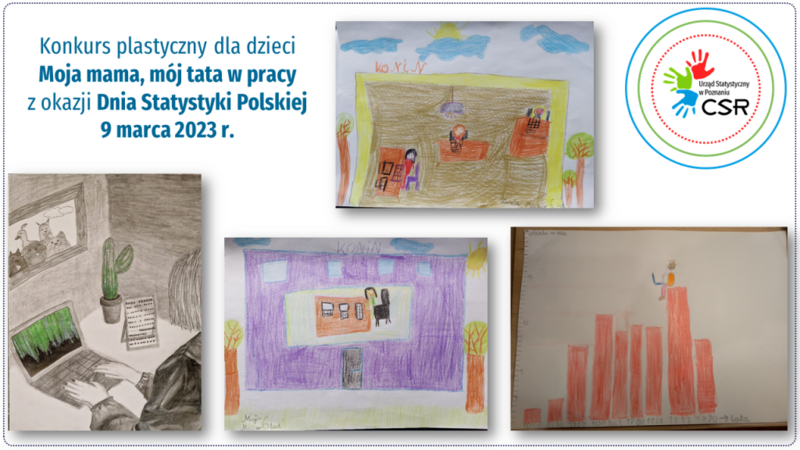 Powiększ obraz: Prace konkursowe, logo CSR w górnym prawym rogu. Nazwa konkursu po lewej