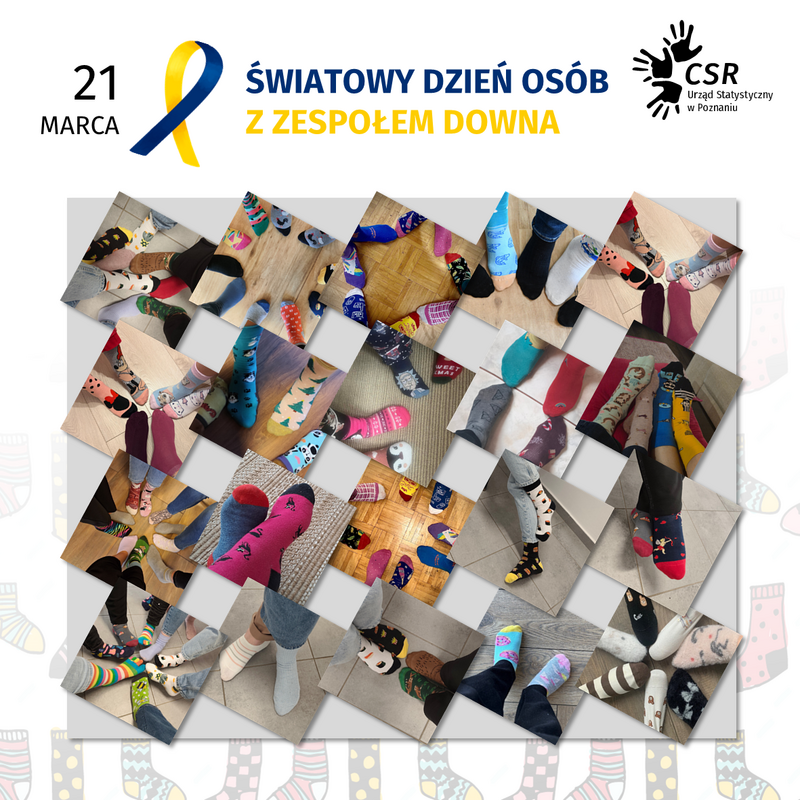 Powiększ obraz: Plakat: Kolaż ze stopami w kolorowych skarpetkach