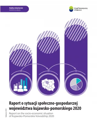Powiększ obraz: okładka do publikacji Raport o sytuacji społeczno-gospodarczej województwa kujawsko-pomorskiego 2020