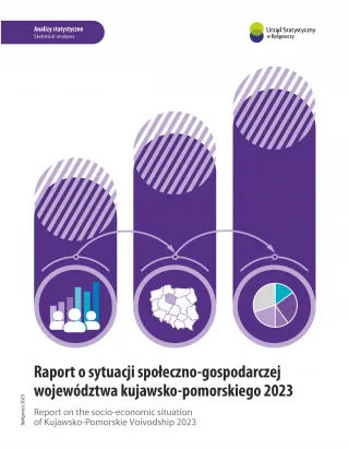 Powiększ obraz: Okładka  opracowania  Raport  o  sytuacji  społeczno-gospodarczej  województwa  kujawsko-pomorskiego  2023