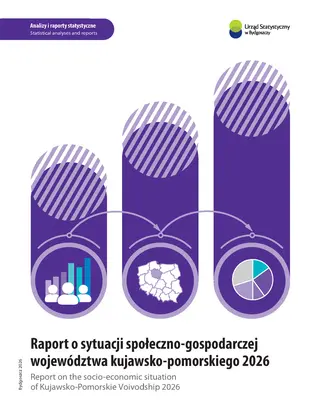 Powiększ obraz: Okładka do opracowania Raport o sytuacji społeczno-gospodarczej województwa kujawsko-pomorskiego 2026